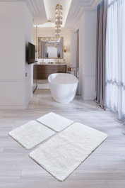 Mijölnir Havai Juego de Alfombras de Baño Acrílicas - Blanco